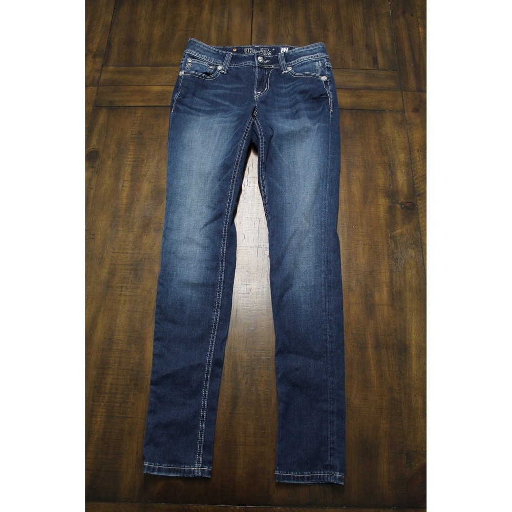 Miss Me Skinny Jeans Womens 27 Dark Wash Embellished JS5408G Low Rise Denim
